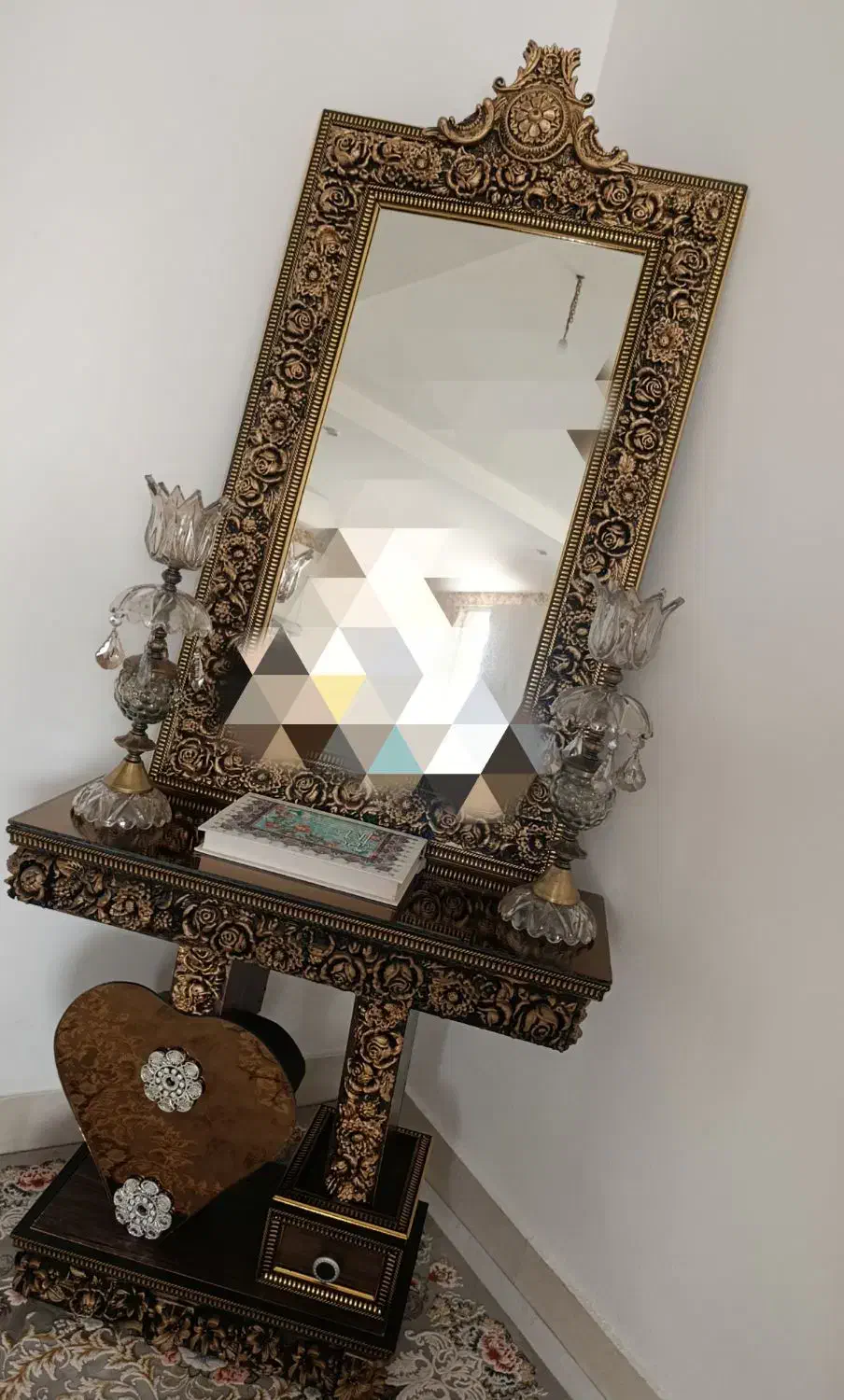 آینه و شمعدان|بوفه، ویترین، کنسول|جاسک, |دیوار
