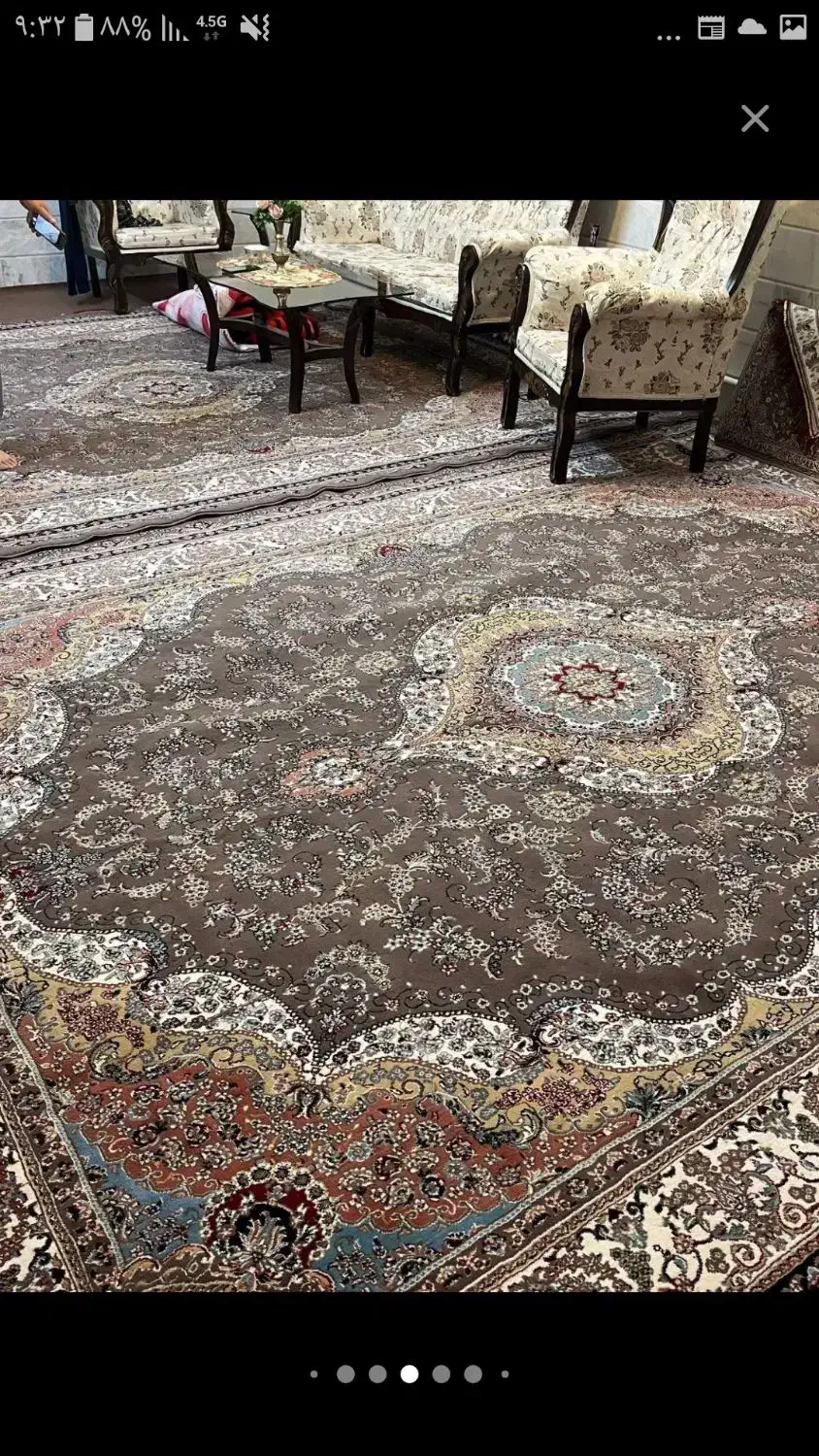 فرش جفت کرم شکلاتی|فرش|ساوه, |دیوار