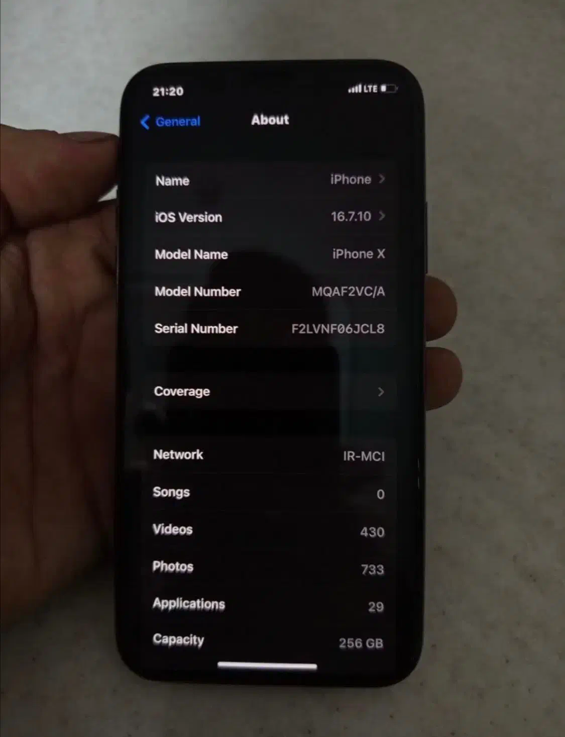 گوشی ایفن x ۲۵۶|موبایل|اسلام‌شهر, شهرک الهیه|دیوار
