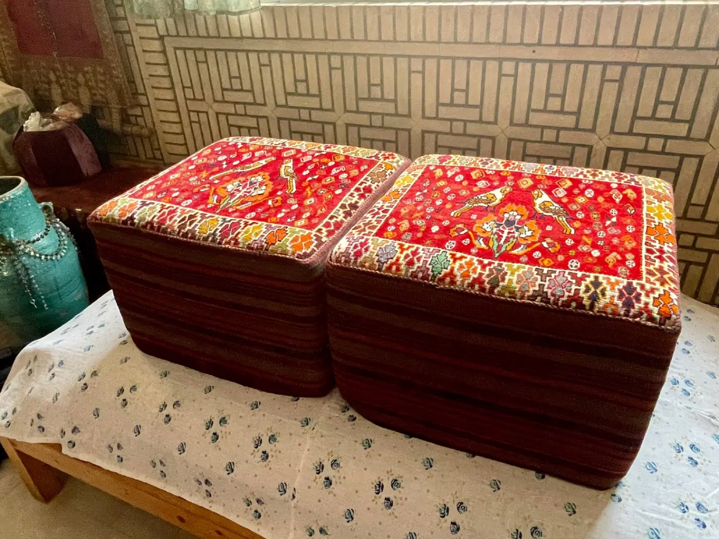 پاف دستباف قشقایی جفت|پشتی|تهران, اسکندری|دیوار