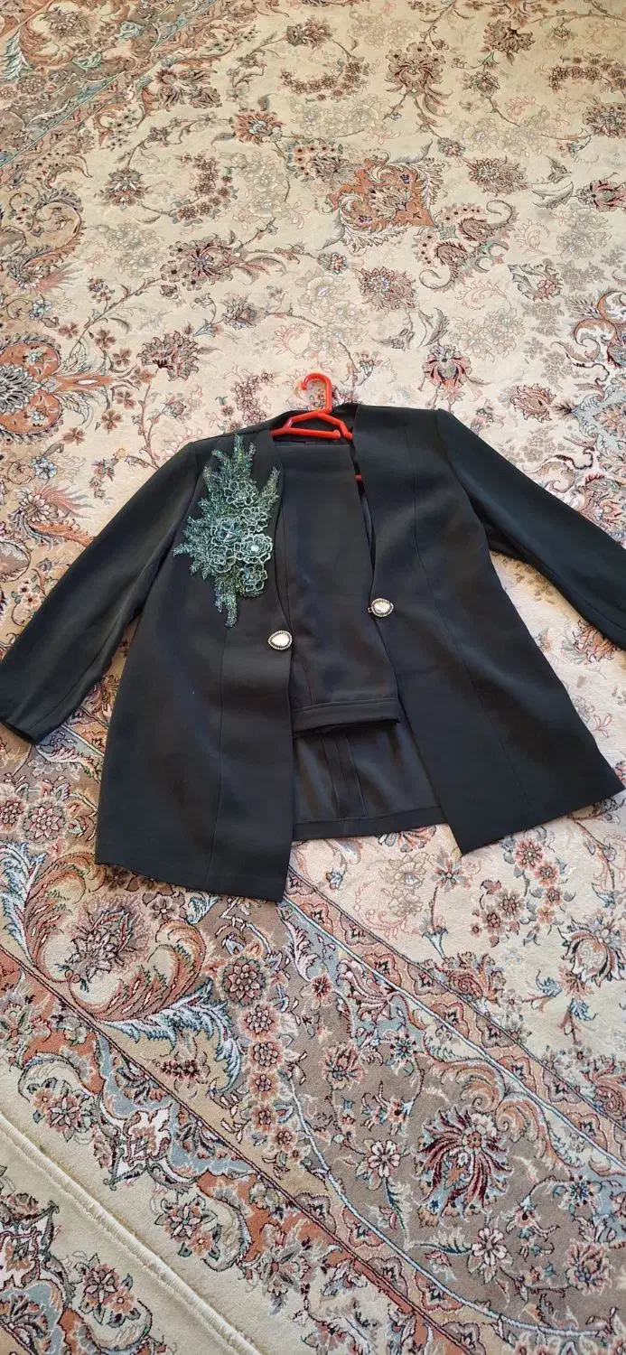 کت وشلواررنگ یشمی جنس کرپ خیلی خوب مزون دوز|لباس|نوشهر, |دیوار