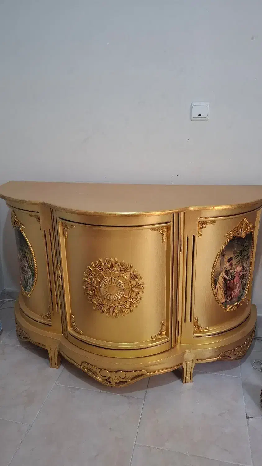 آینه کنسول ورق طلا|بوفه، ویترین، کنسول|تبریز, |دیوار