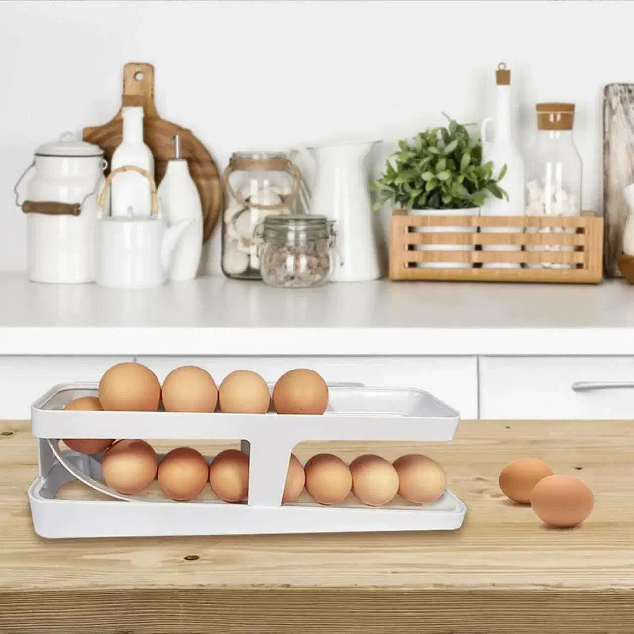 جا تخم مرغی ریلی (آسانسوری) رنگ سفید|ظروف نگهدارنده، پلاستیکی، یک‌بارمصرف|اندیشه, اندیشه فاز ۱|دیوار