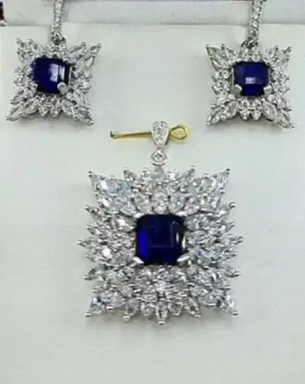 نیم ست کبود نقره کد ۹۲۵ وزن ۱۹.۴۵ گرم با فاکتور|بدلیجات|سهند, |دیوار