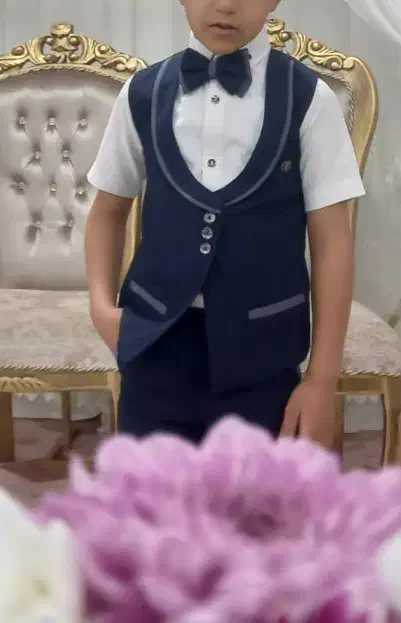 پیراهن جلیقه و شلوار پسرانه وپاپیون|کفش و لباس بچه|فلاورجان, |دیوار