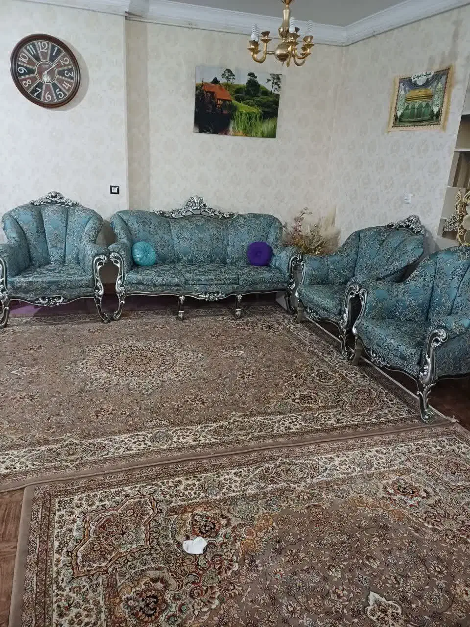 مبلمان 9 نفره و میز غذا خوری 6 نفره|مبلمان خانگی و میز عسلی|گلپایگان, |دیوار