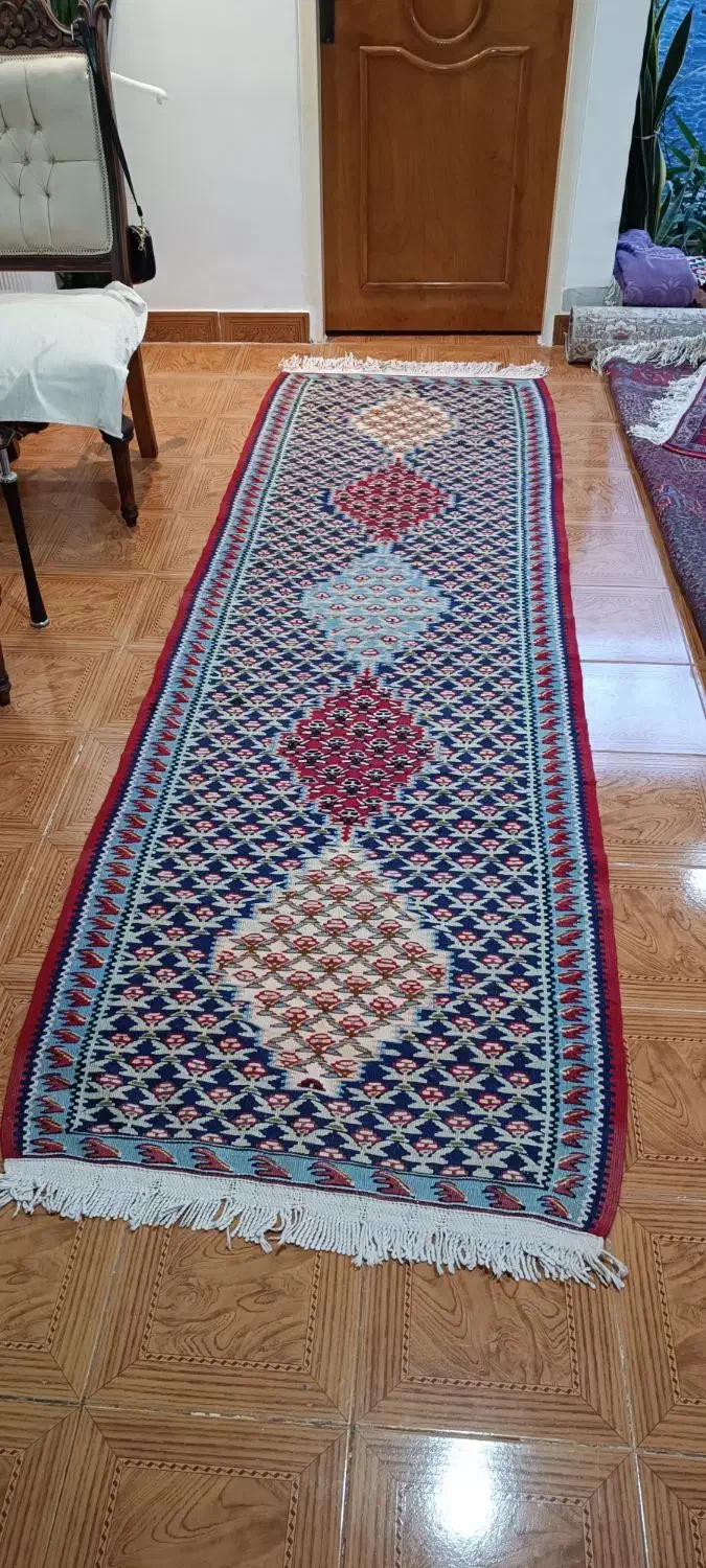 گلیم نقشه توت فرنگی|گلیم، جاجیم، گبه|سنندج, |دیوار