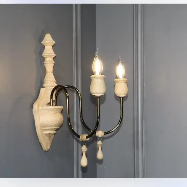 لوستر چوبی رنگ نخودی نو|لوستر و چراغ آویز|یزد, |دیوار