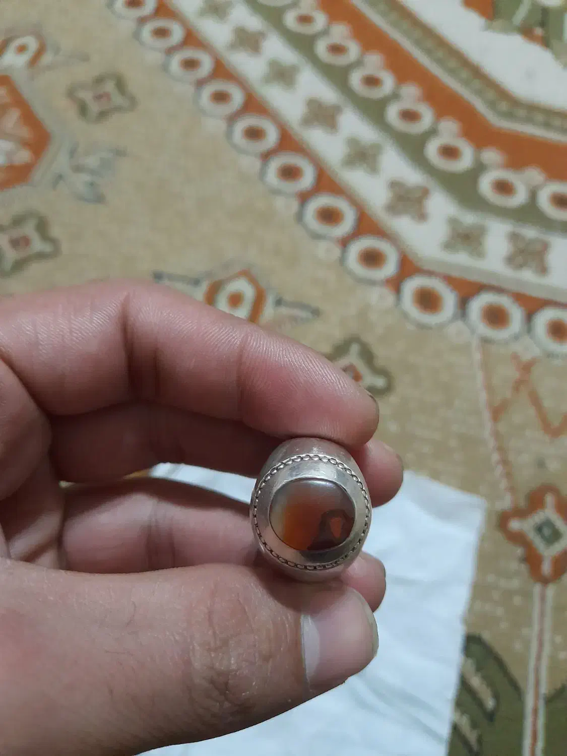 یک انگشتر عقیق یمنی بسیار کهنه کاردست استادصدوقی|جواهرات|مشهد, رسالت|دیوار