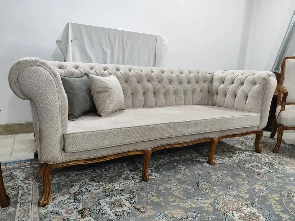 مبل کوئین فرانسوی۸نفره)کاملانوآک|مبلمان خانگی و میز عسلی|ابریشم, |دیوار