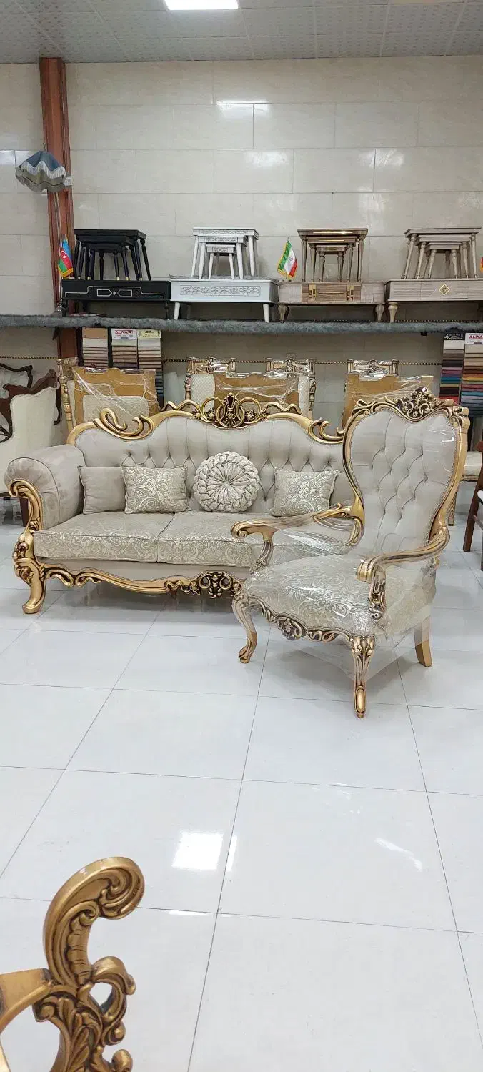 مبل استیل کلاسیک۷نفره مدل افسون چوب راش درحدنونو|مبلمان خانگی و میز عسلی|رشت, آزادگان|دیوار