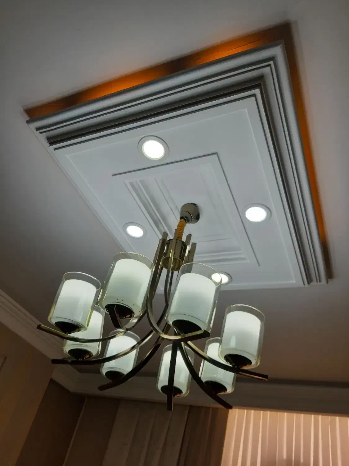 لوستر استیل رنگ برنز|لوستر و چراغ آویز|رباطکریم, رباطکریم|دیوار