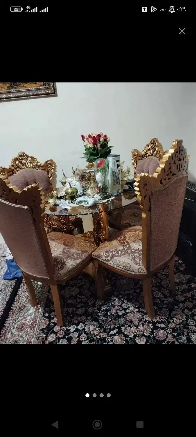 ناهار خوری  سلطنتی چوب راش نو نو|میز و صندلی غذاخوری|کرمانشاه, |دیوار