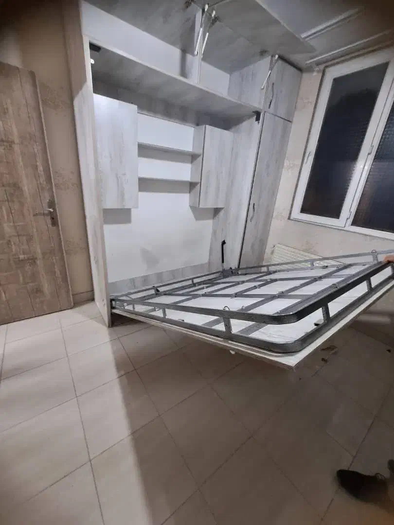 تخت آهنی با جک های تاشو ۱۶۰در۲|تخت و سرویس خواب|ری, فیروزآبادی|دیوار