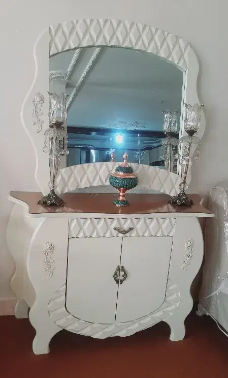 آینه کنسول به همراه میز تلویزیون ست|بوفه، ویترین، کنسول|دورود, |دیوار