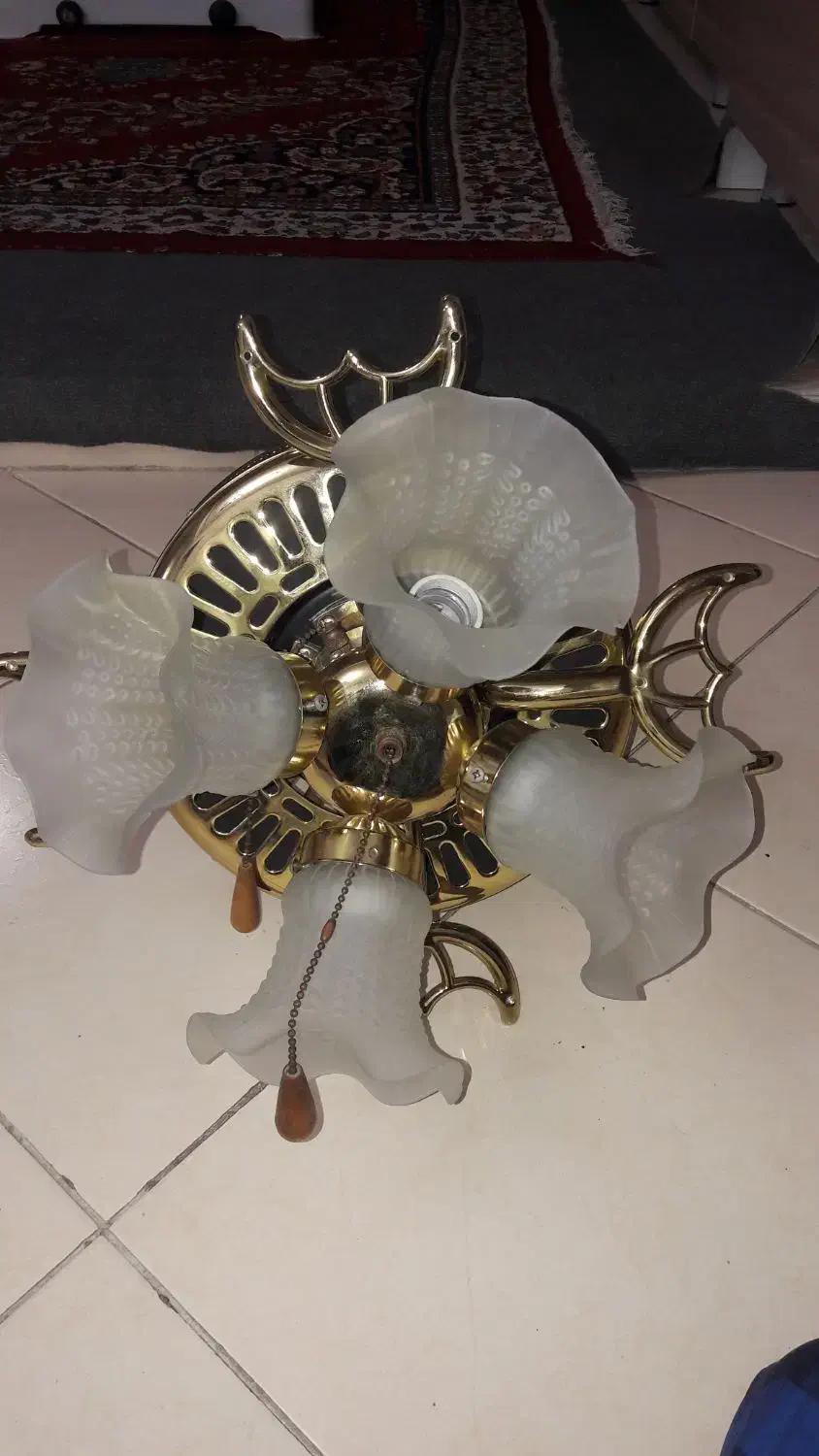 پنکه سقفی همراه با لوستر خوش قیمت|پنکه و تصفیه‌کنندهٔ هوا|کرج, فاز ۳ گوهردشت|دیوار