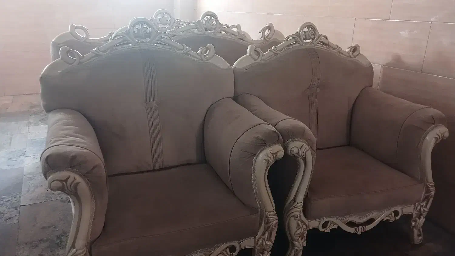 مبل ۷ نفره نیمه استیل در حد نو|مبلمان خانگی و میز عسلی|پردیس, فاز ۴|دیوار