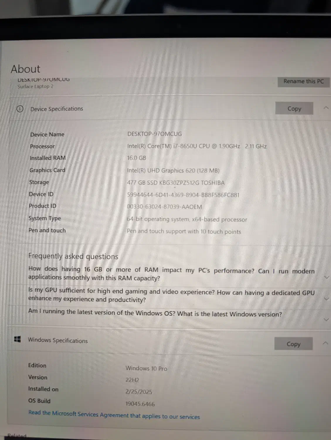 سرفیس لپ تاپ ۲ /  surface laptop 2|رایانه همراه|تهران, حکیمیه|دیوار