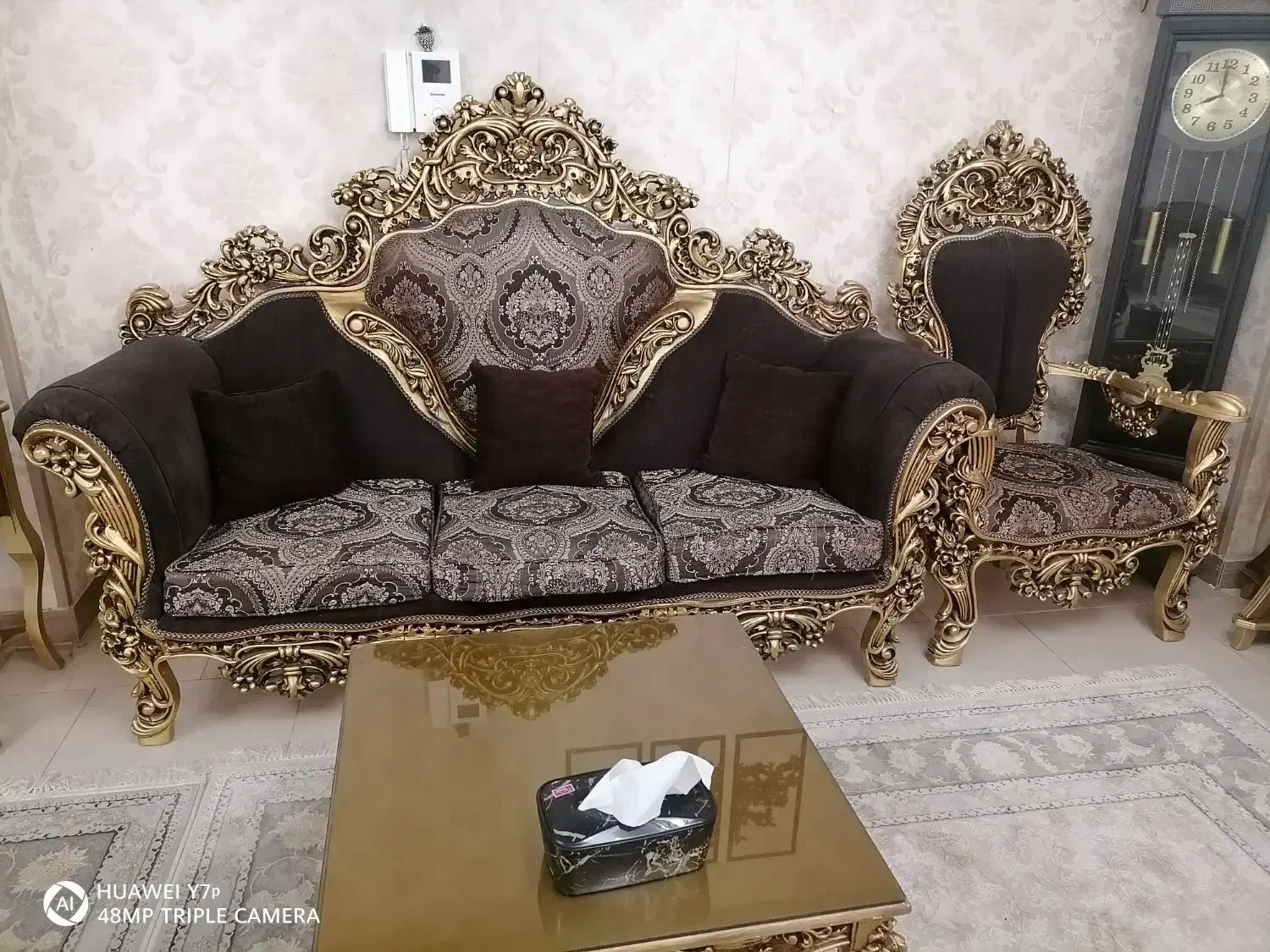 مبل9نفره سلطنتی تمیز|مبلمان خانگی و میز عسلی|اندیشه, اندیشه فاز ۱|دیوار