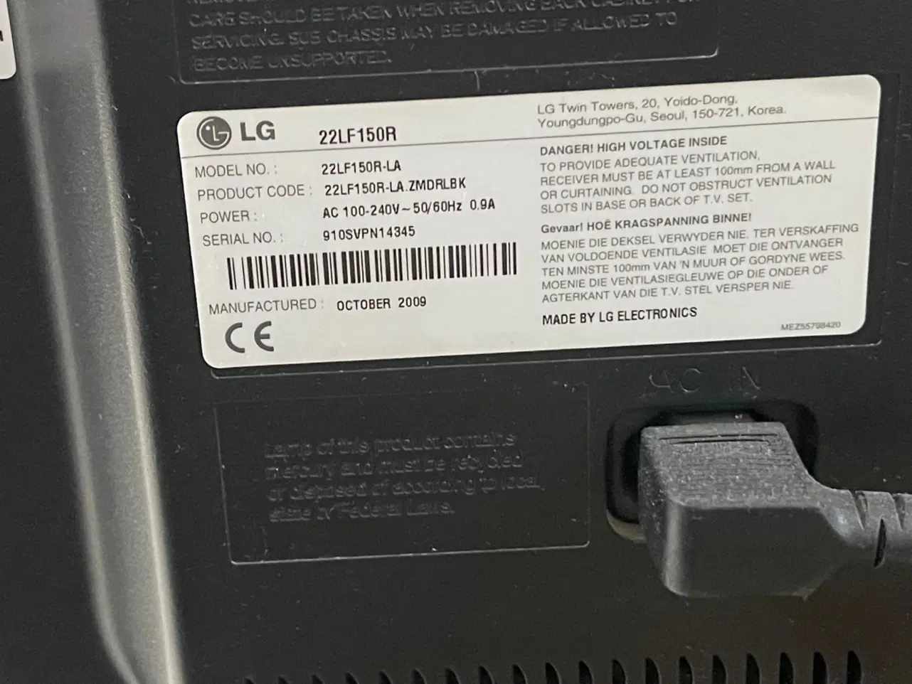 لویزیون LG الجی ۲۲ اینچ مدل 22LF150R سالم و تمیز|تلویزیون و پروژکتور|تهران, شهرک کوهسار|دیوار