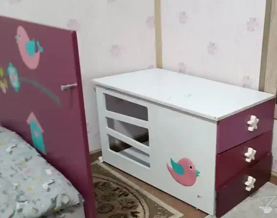 تخت کمد دومنظوره نوزادونوجوان،تشک،میز صندلی تحریر|تخت و سرویس خواب|اقلید, |دیوار
