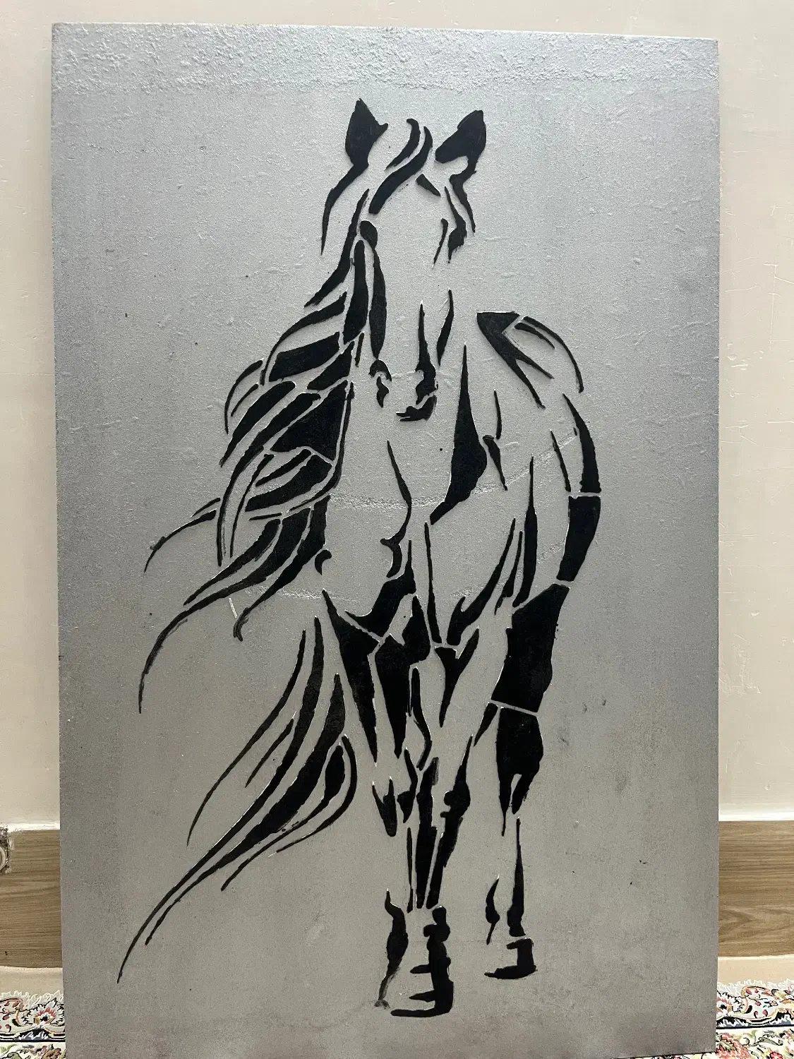 تابلو اسب مخمل برجسته|تابلو، نقاشی، عکس|گرمسار, |دیوار