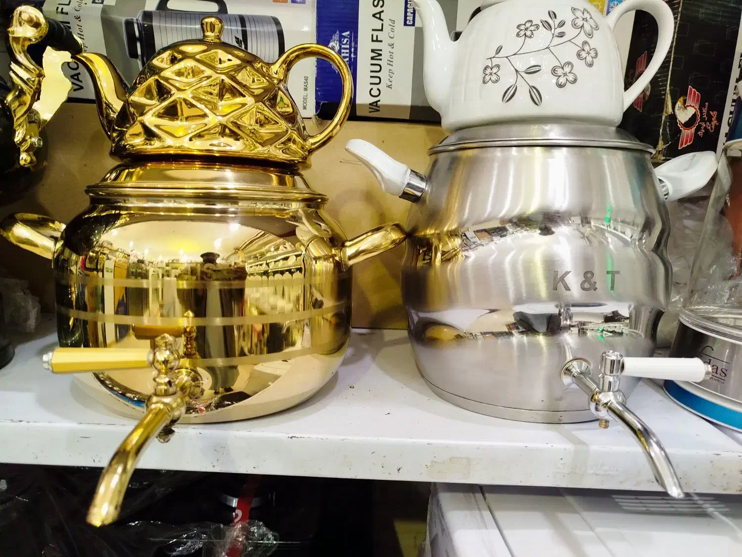 سماورگازی3کاره،کتری قوری طلایی.لوازم خانگی آل رسول|سماور، چایساز، قهوهساز|زاهدان, |دیوار