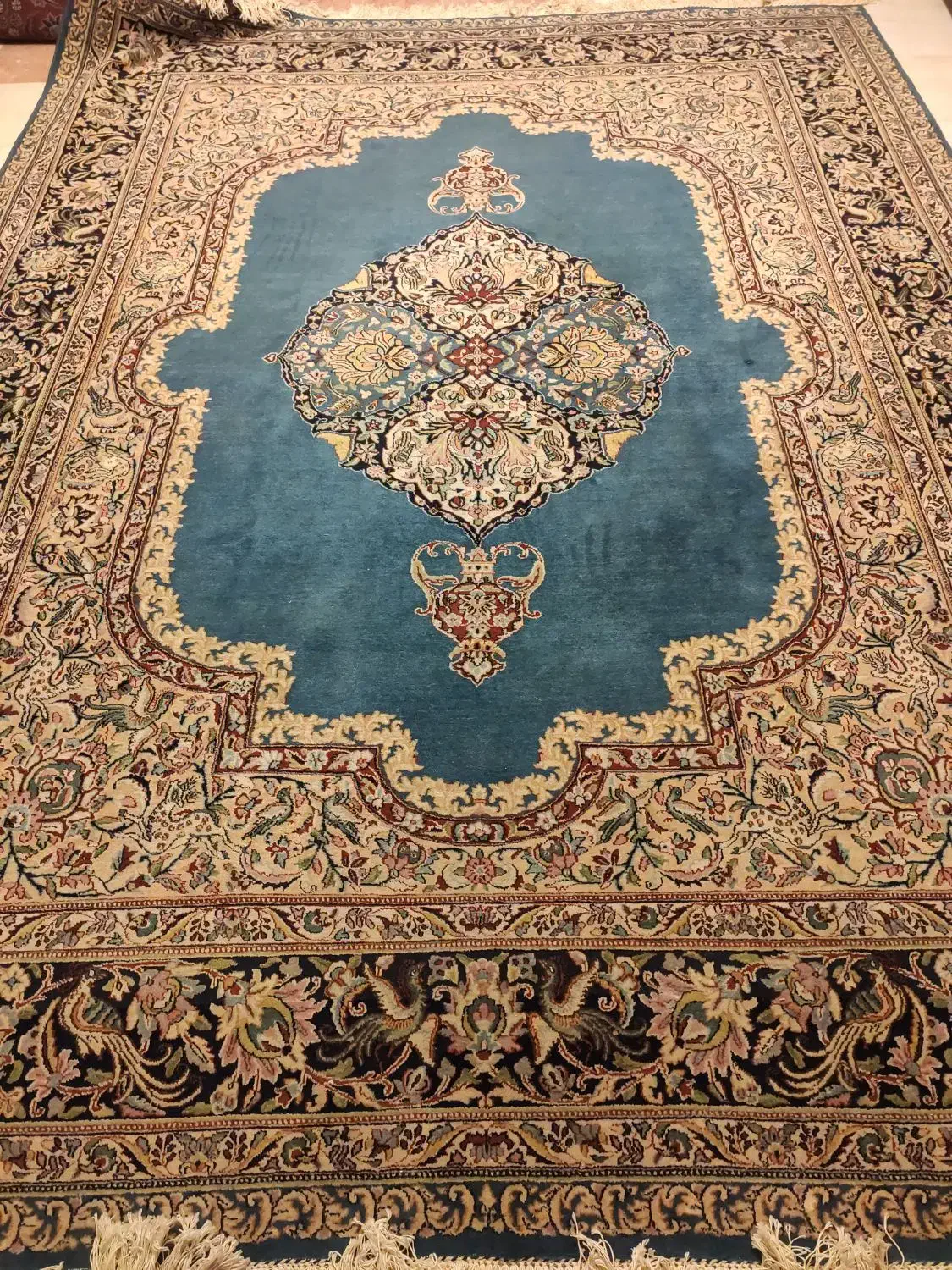 جفت9مترکرمان فیروزه آیی با قدمت صد ساله جهت زیر پا|فرش|تهران, فرمانیه|دیوار