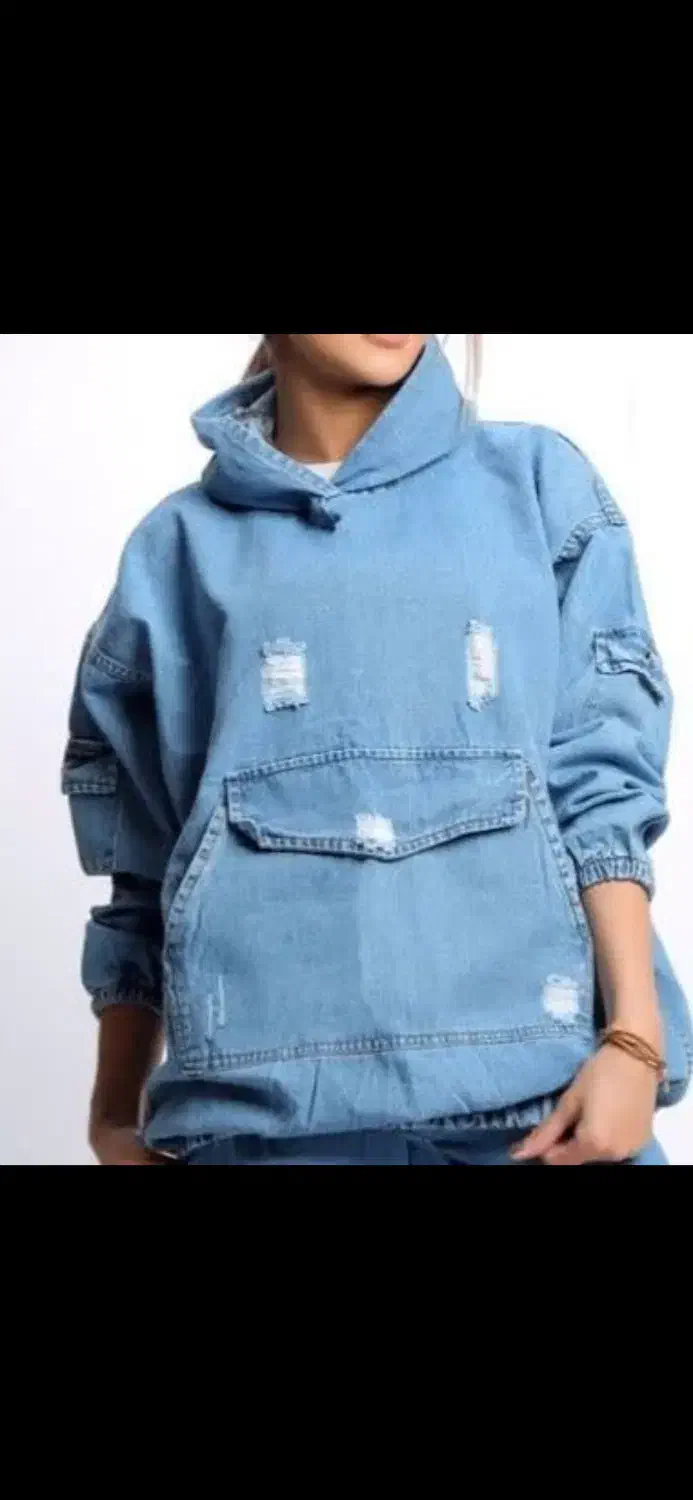 هودی جین لش همراه تیشرت لانگ اتیکتدار فیری سایز|لباس|قم, بنیاد|دیوار