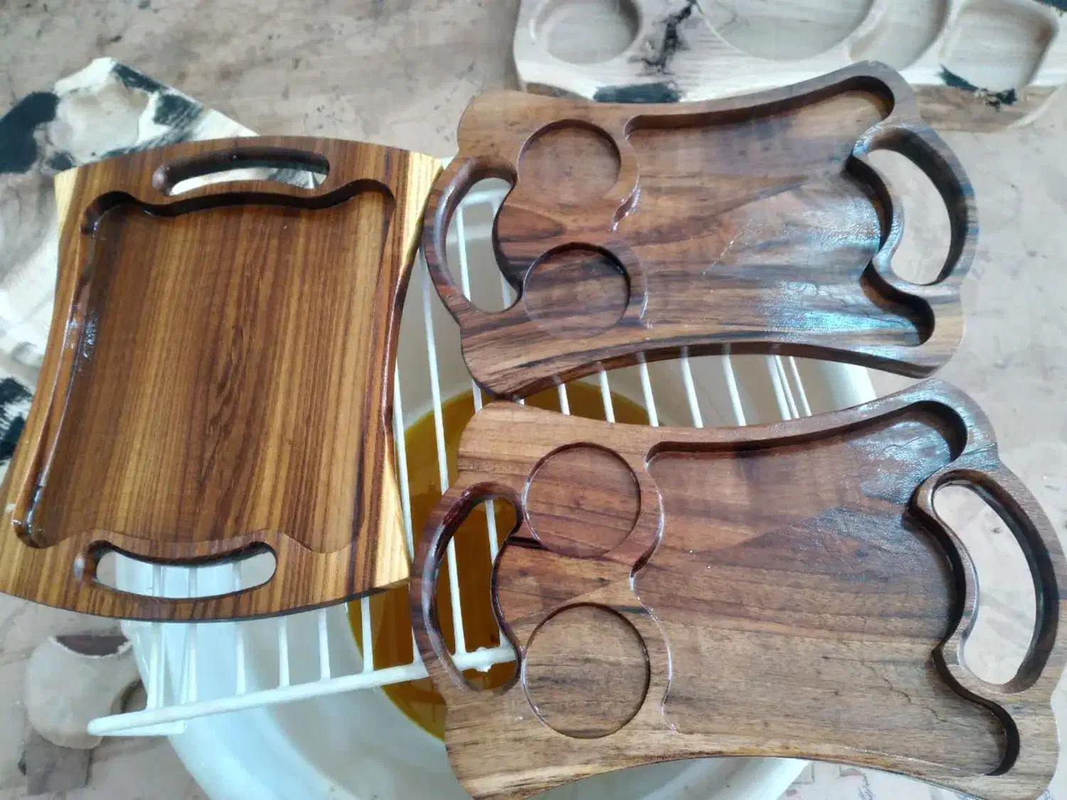 ظروف چوبی|ظروف سرو و پذیرایی|اصفهان, بوستان ناژوان|دیوار