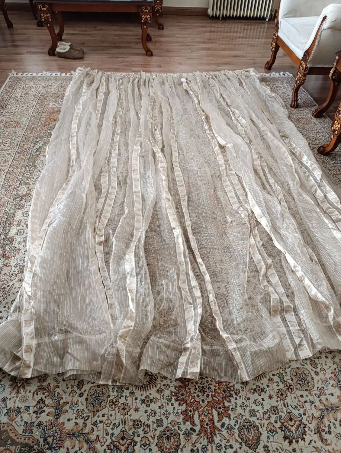 پرده حریر|پرده، رانر، رومیزی|تهران, مینیسیتی (شهرک نفت)|دیوار