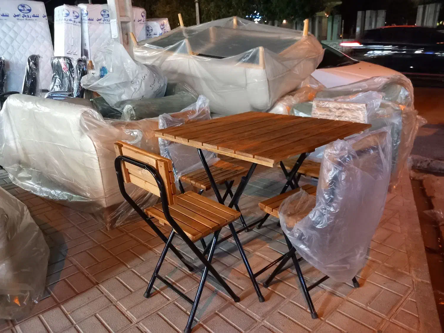 غذاخوری ۴نفره تاشو چوب روس|میز و صندلی غذاخوری|بوشهر, |دیوار