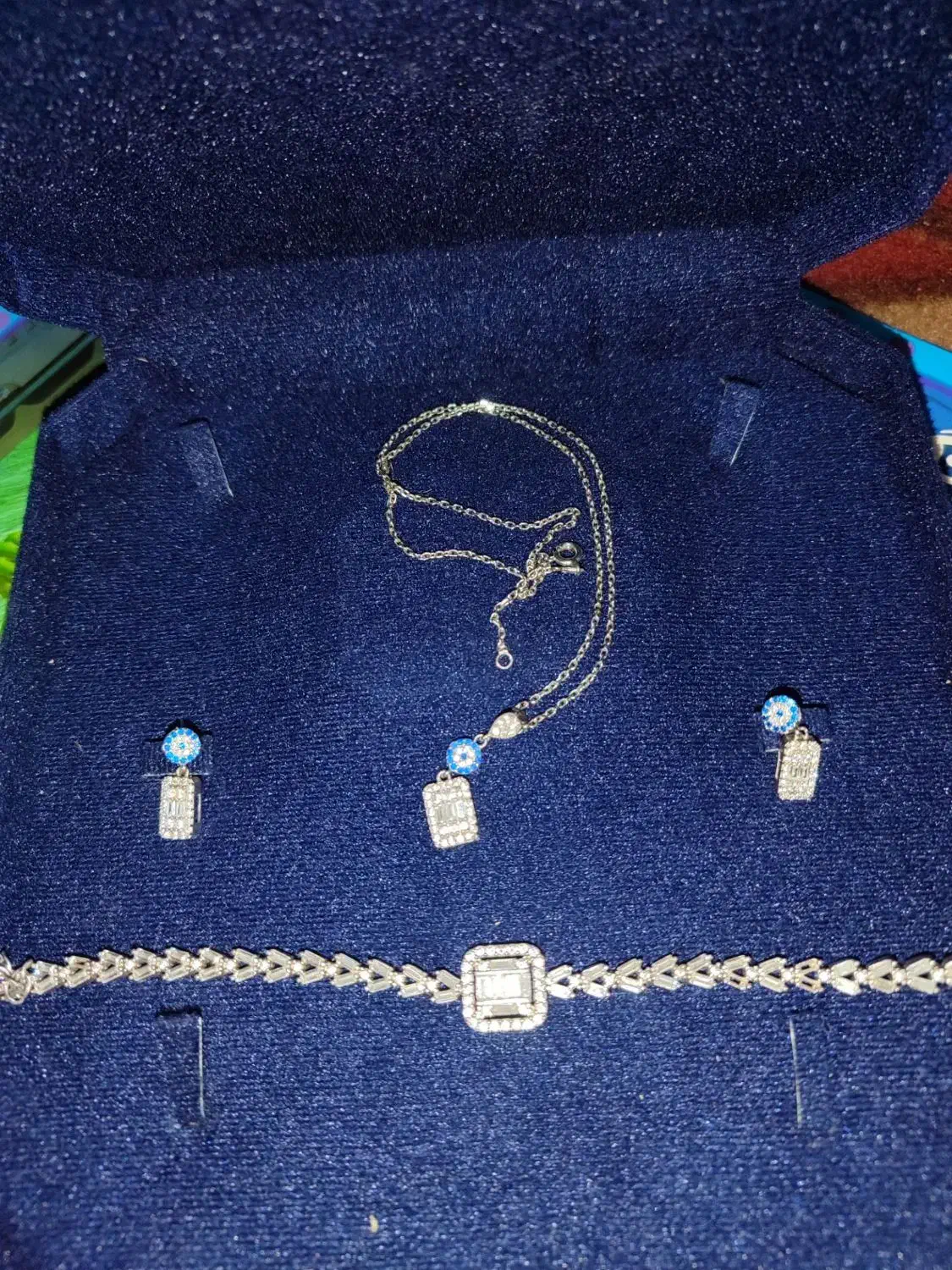 نیم ست چشم نظر نقره|جواهرات|کرمان, |دیوار