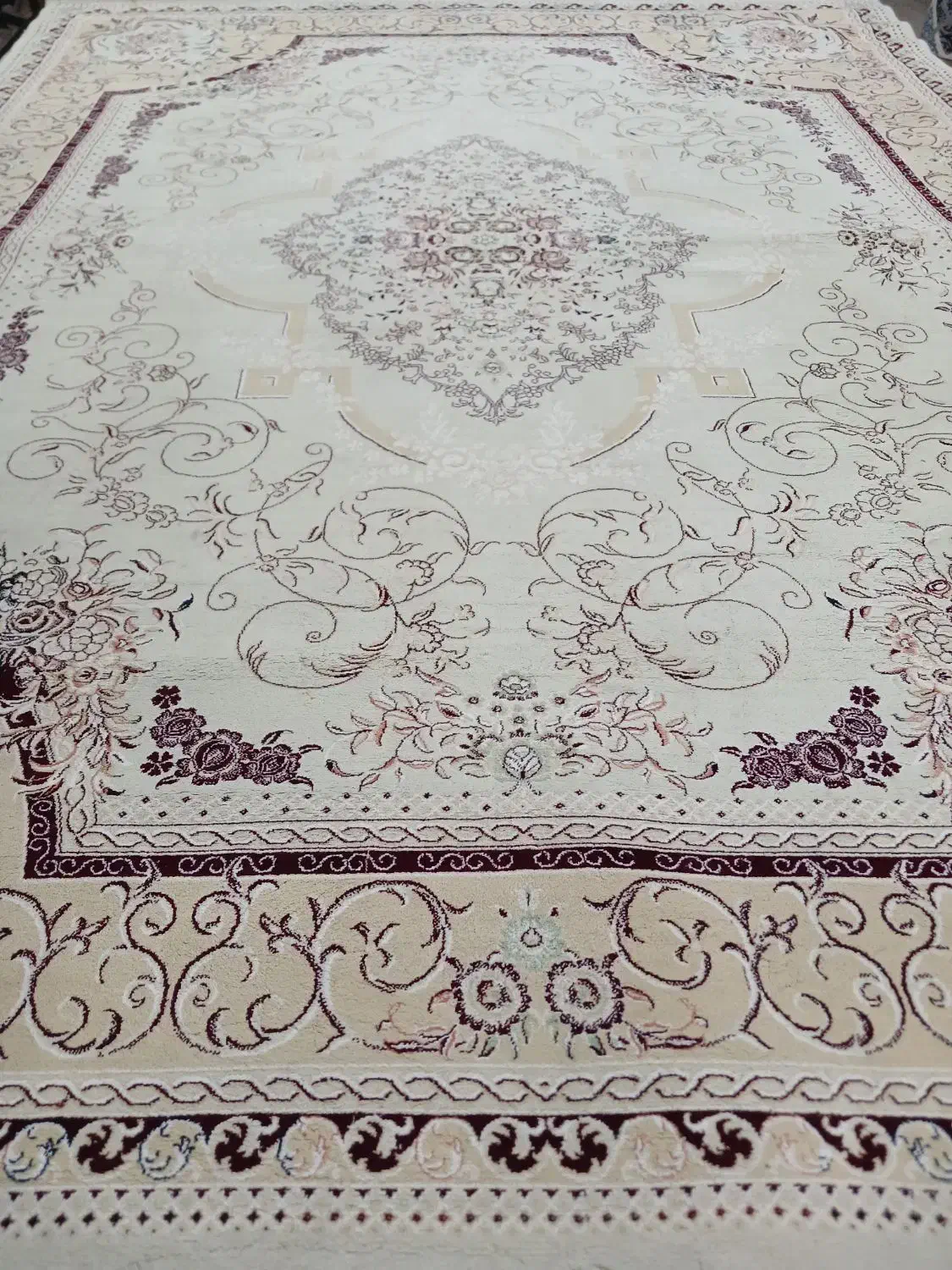 یک جفت فرش ۱۲متری کرم|فرش|لنجان, |دیوار