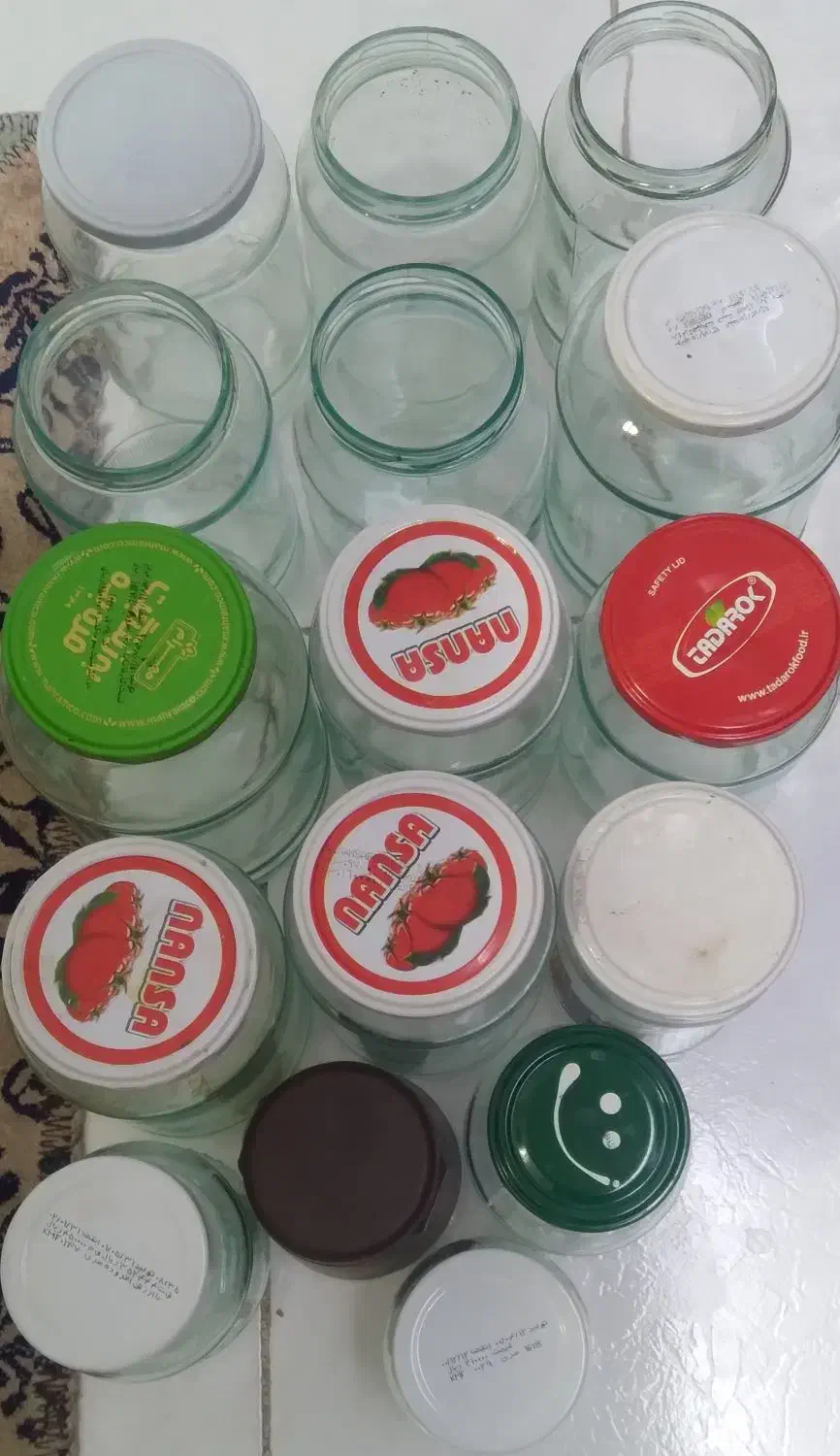 شیشه مربا در حد نو|ظروف نگهدارنده، پلاستیکی، یک‌بارمصرف|تبریز, |دیوار