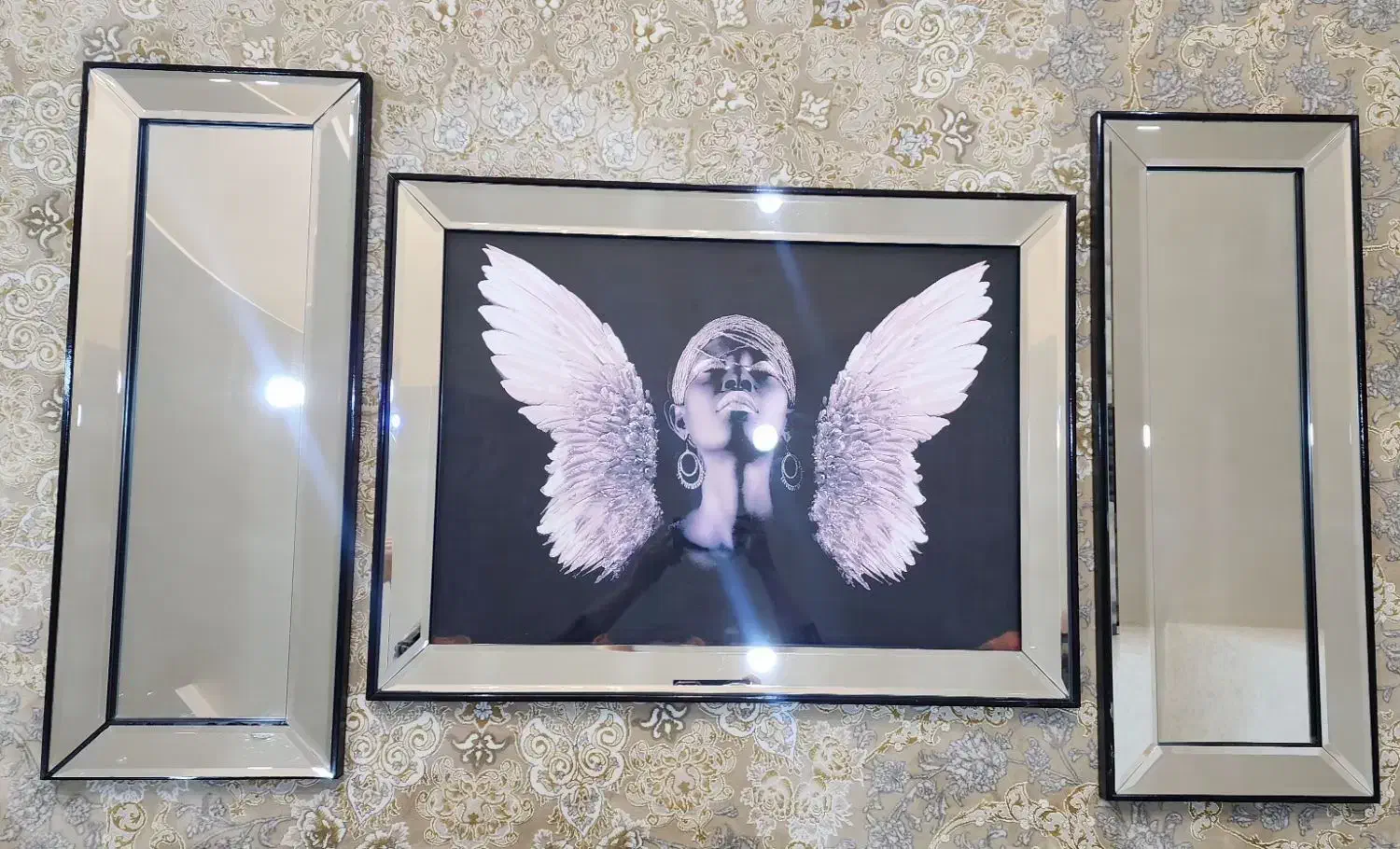 تابلواینه ای۳ تیکه و۲مجسمه پلی استر ارتفاع۷۰ سانتی|تابلو، نقاشی، عکس|گلستان (تهران), |دیوار