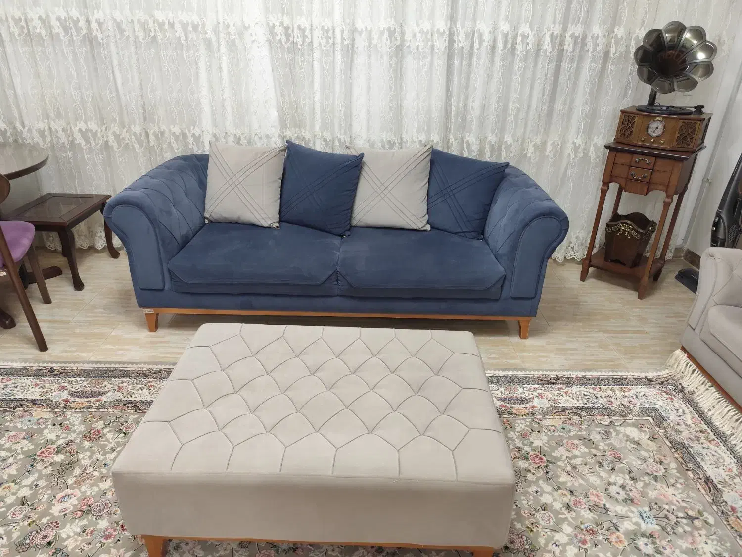 مبل راحتی چستر 7 نفره  کاملا سالم با جلو مبلی|مبلمان خانگی و میز عسلی|زنجان, |دیوار