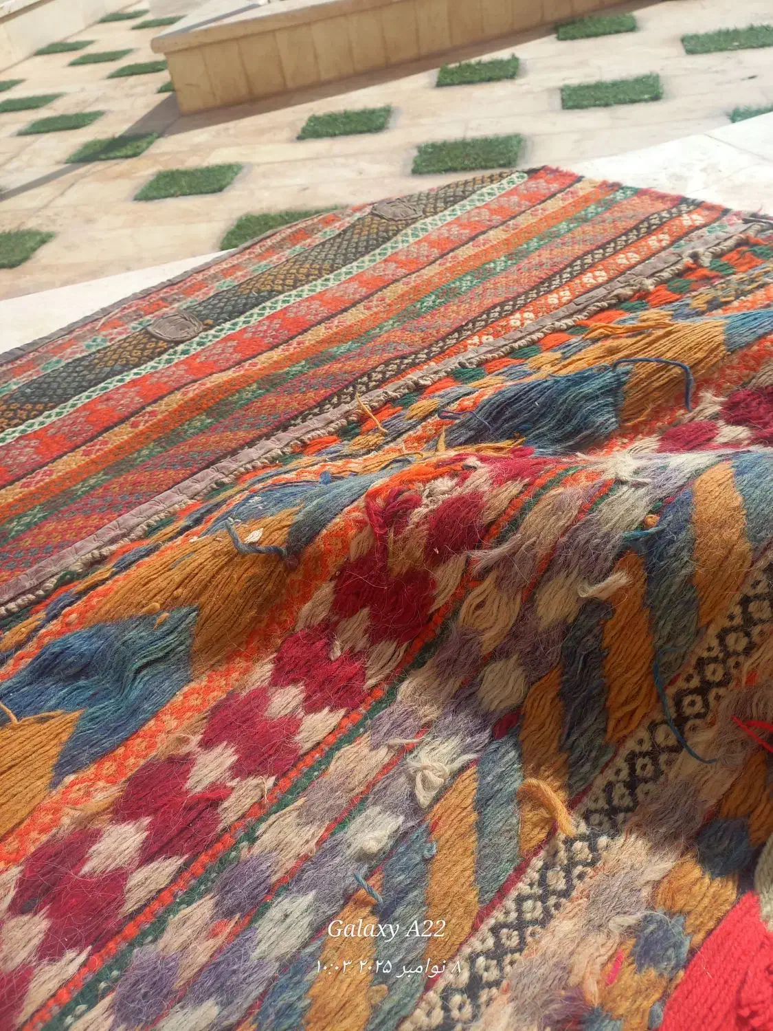 گلیم عتیقه|گلیم، جاجیم، گبه|یزد, |دیوار