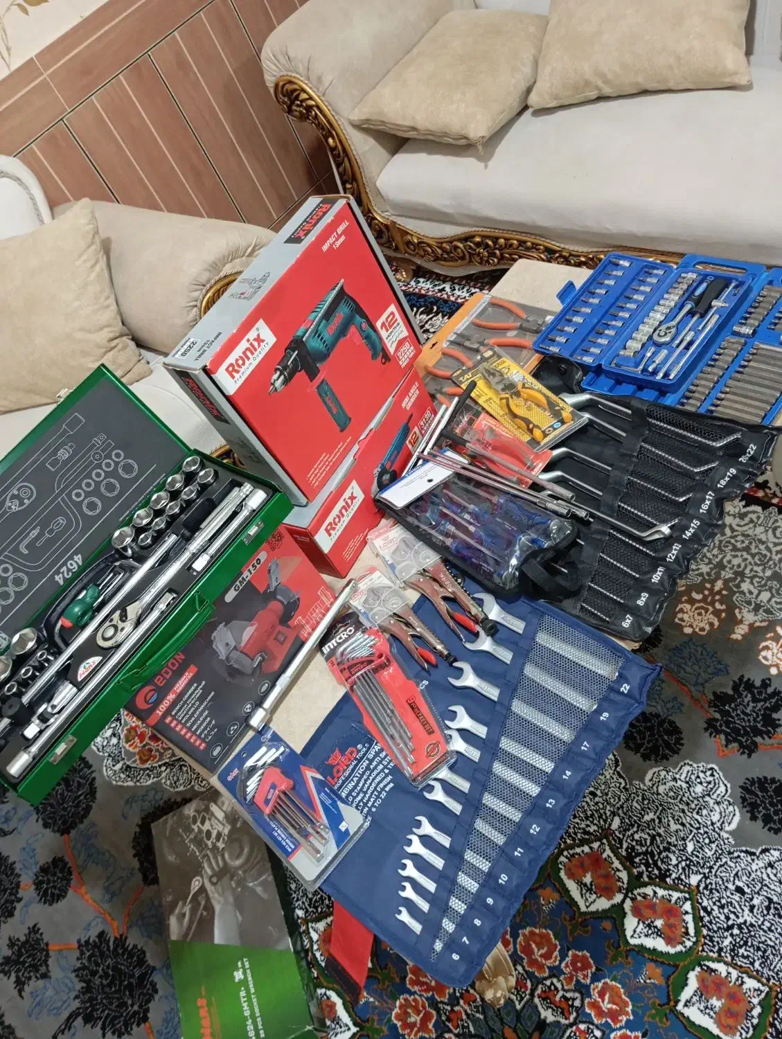 ابزار جعبه بکس دریل سنگ فرز سنگ رو میزی اچار|ابزارآلات|شیراز, تاچارا|دیوار