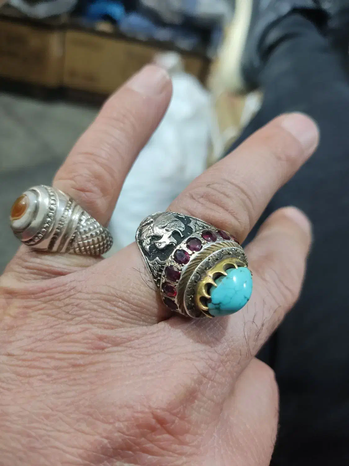 انگشتر فیروزه ۳۲گرم اصل نیشابور|جواهرات|مشهد, ابوذر|دیوار