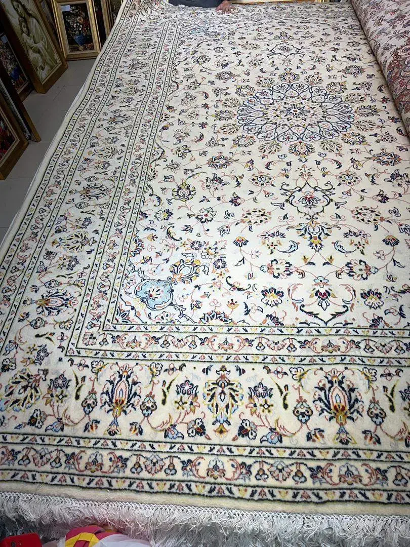 جفت فرش 9متری پشم دستباف کاشان کارکرده سالم و تمیز|فرش|کرج, دهقان ویلا|دیوار