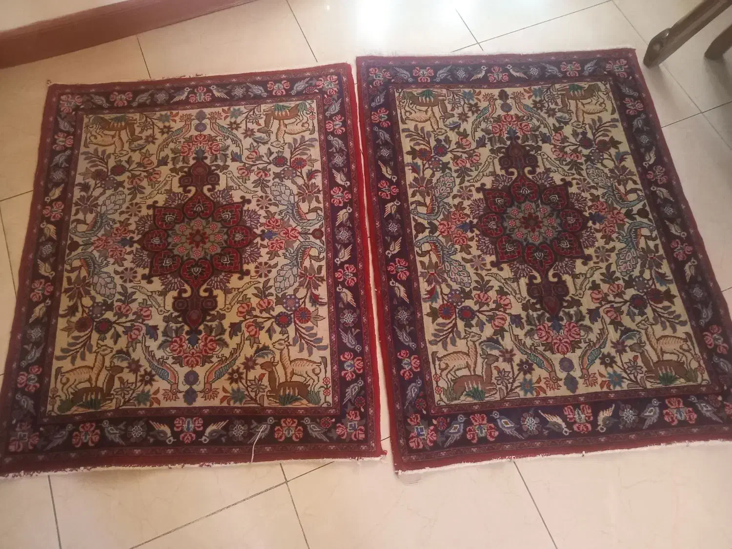 یک جفت قالیچه دستباف بیجار  قدیمی|فرش|تهران, آرژانتین|دیوار