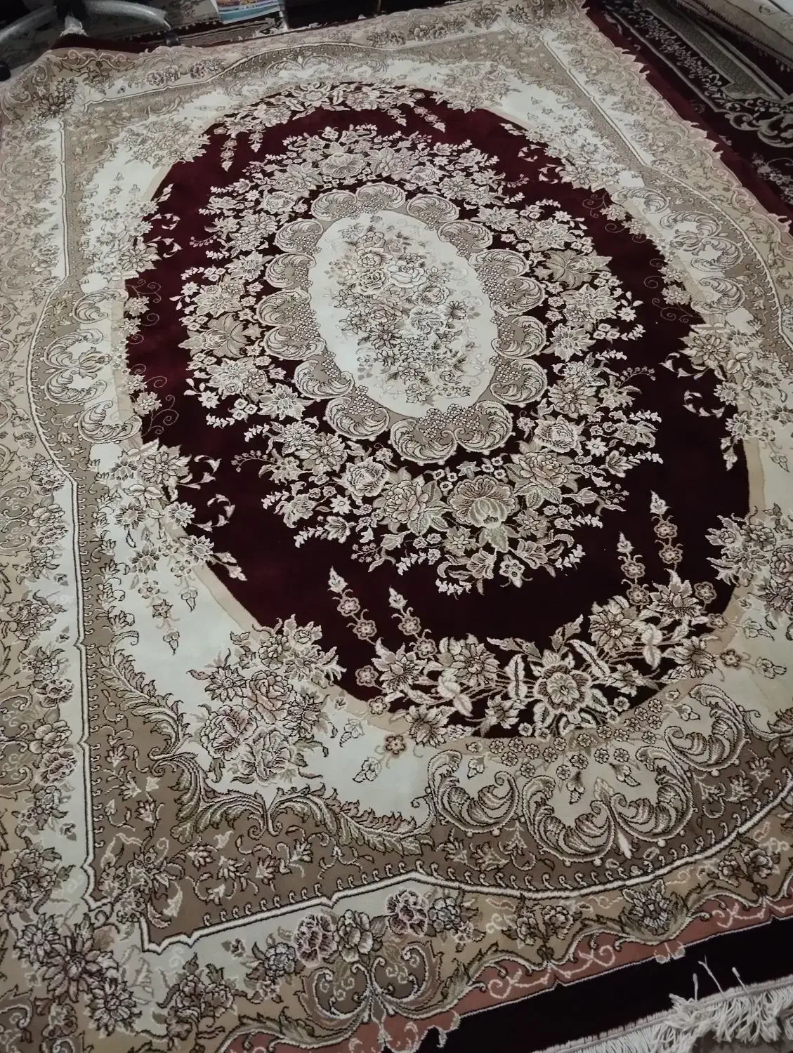 دو عدد قالی 6 متری نخی در حد نو|فرش|فلاورجان, |دیوار