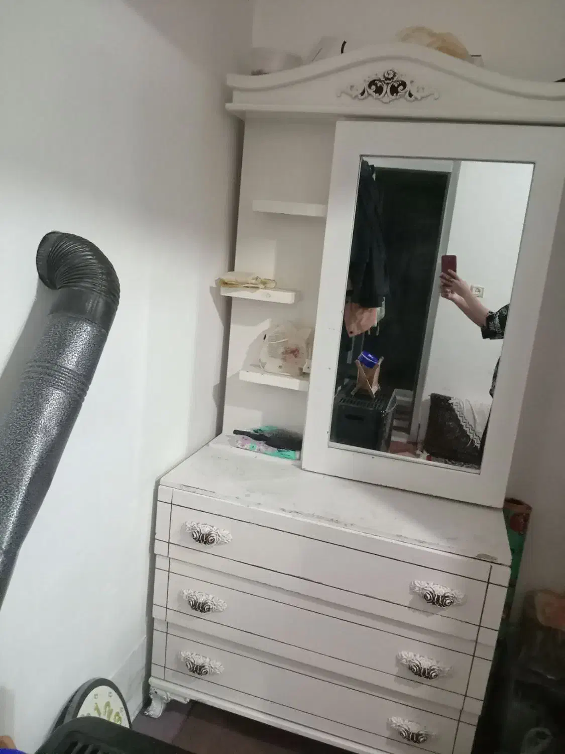 آینه دلاور سفید|جاکفشی، کمد، دراور|زاوه, |دیوار