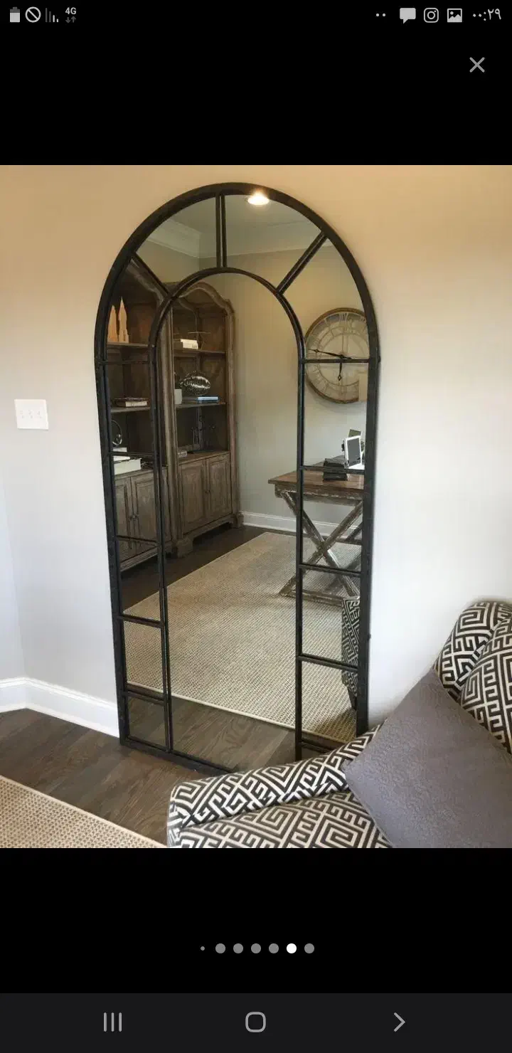 آینه قدی پنجرهای فلزی رنگ سفید مشکی|آینه|بروجرد, |دیوار