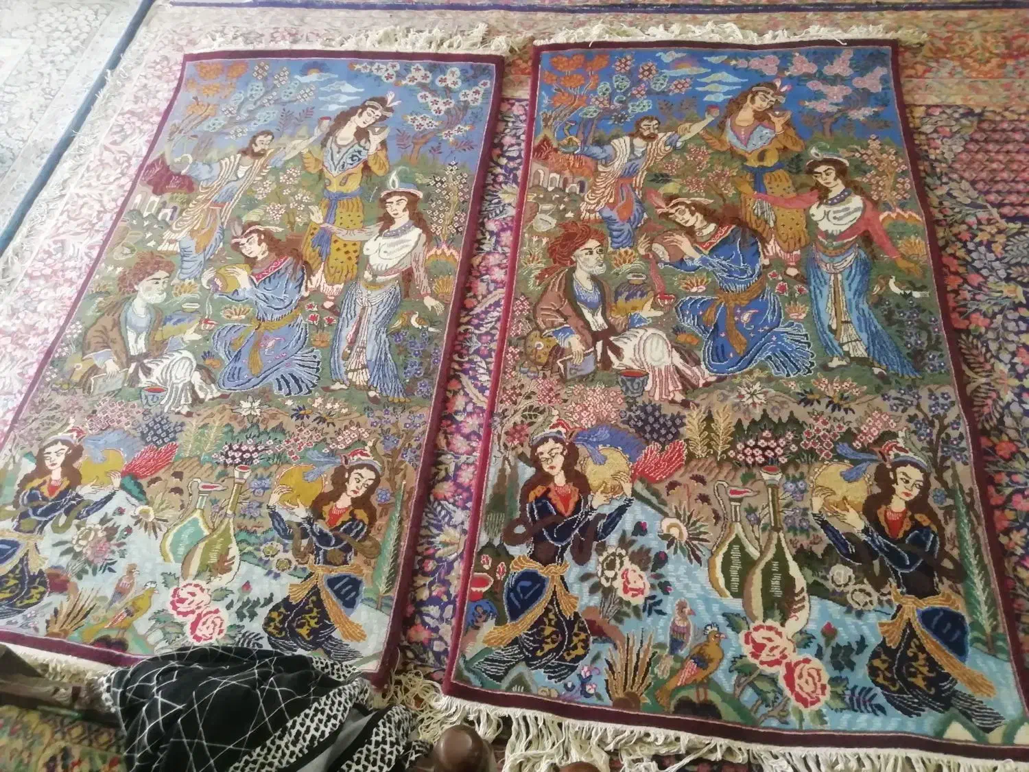 جفت قالیچه|فرش|کرمان, |دیوار