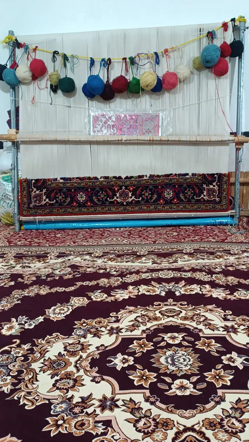 فرش نیمه کاره دستباف دو جفت با نقشه تاجری ۲|فرش|تبریز, |دیوار