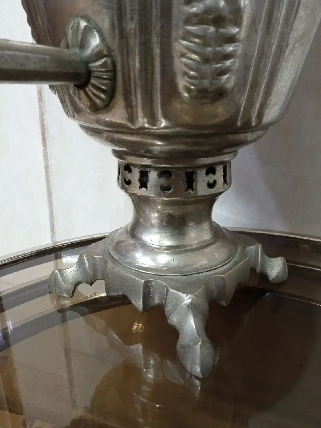 سماور زغالی برنجی قدیمی عتیقه بکر استثنایی درحدنو|کلکسیون اشیاء عتیقه|اصفهان, شیخ اشراق|دیوار