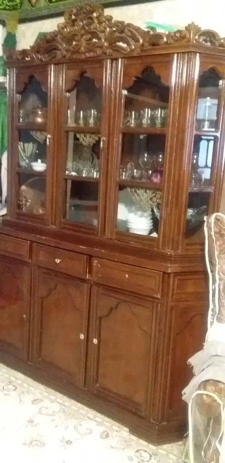 کمد چوبی وگنجه و آیینه|بوفه، ویترین، کنسول|مشهد, کوی سیدی|دیوار