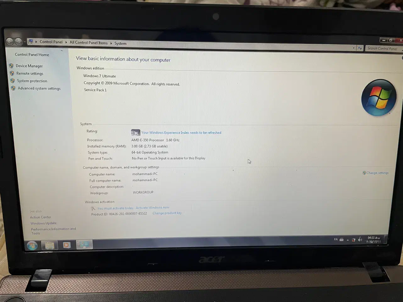 لپ تاب ایسر|رایانه همراه|کرج, کلاک نو|دیوار